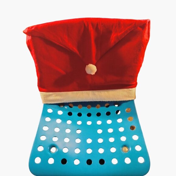 Santa Hat Chair Cover Christmas Holiday Decor Red Dining Office - Picture 2 of 6